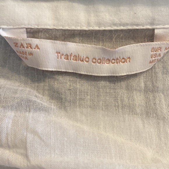 Zara Trafaluc Embroidered Floral Puffy Sleeve Sheer Top - Picture 9 of 11